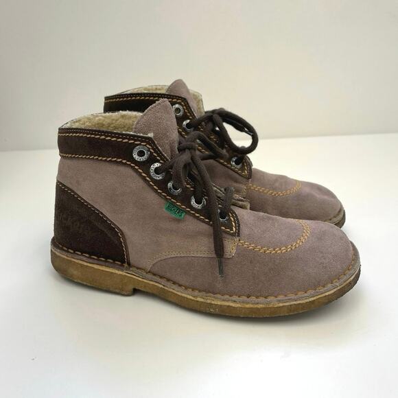 Kickers Suede Kicklegend Unisex Classic Fleece Lined Ankle Boots - Size 38/US7 - Picture 9 of 9